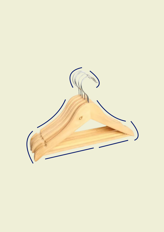 Gancho Ropa Madera x1